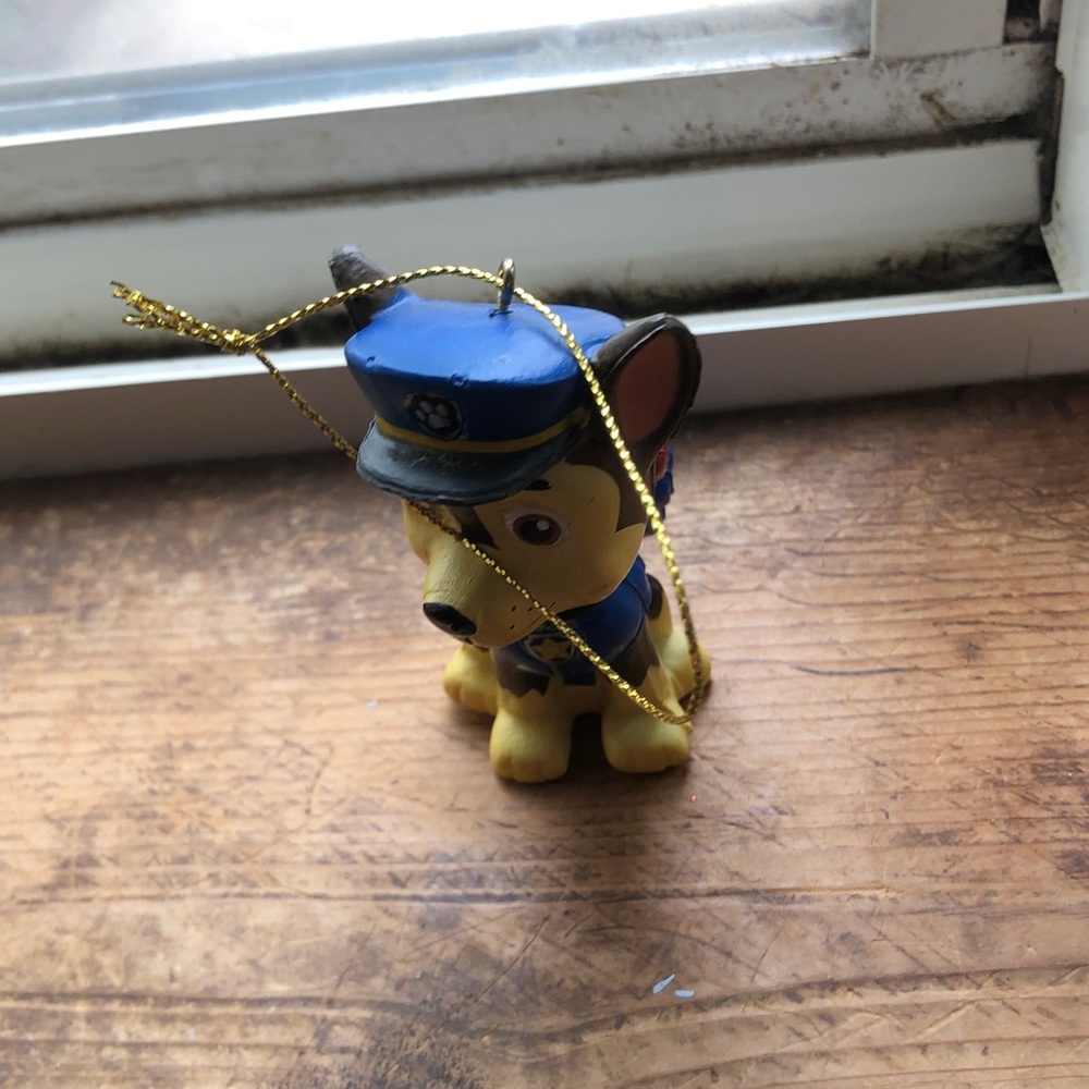 Paw Patrol Chase Figurine Ornament in Blue and Yellow